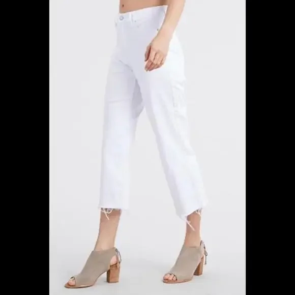 Judy Blue White Cropped Raw Hem Jeans- Size 9 - Picture 2 of 3